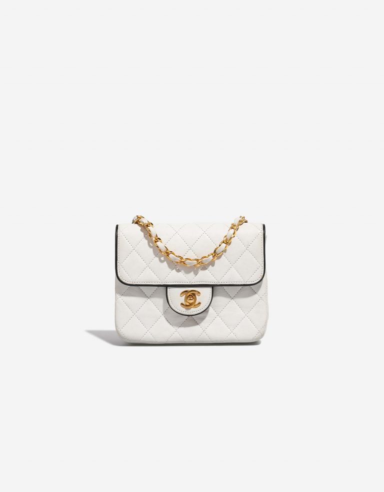 Chanel Timeless MiniSquare White Front  | Sell your designer bag on Saclab.com