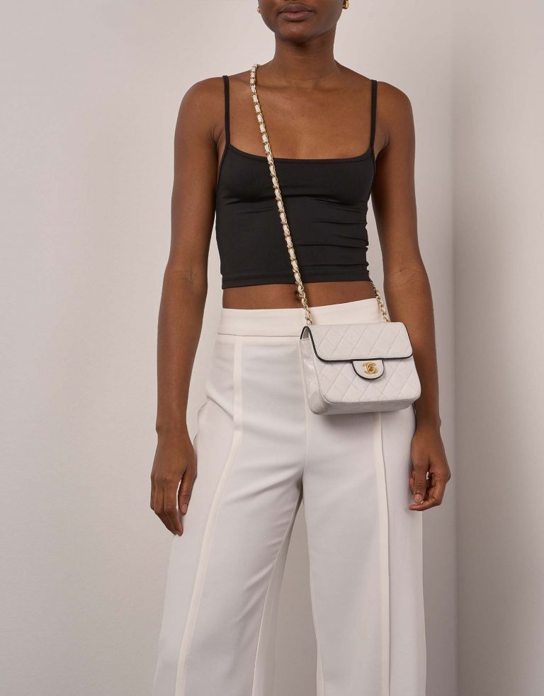 Chanel Timeless MiniSquare White Front  | Sell your designer bag on Saclab.com