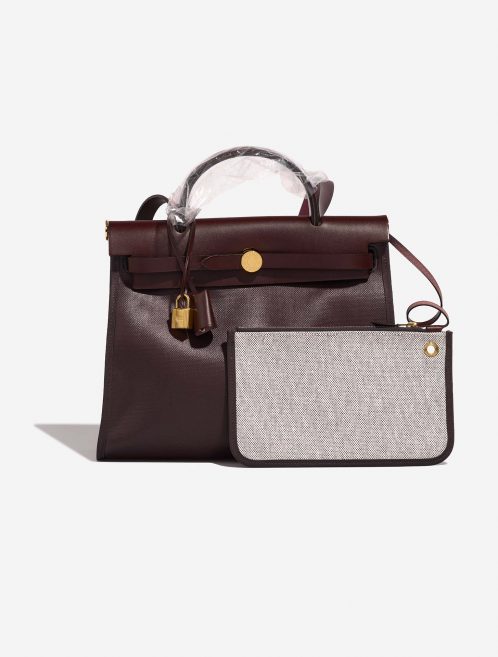 Hermès Herbag 31 cassis-ecru-noir-rougesellier Front  | Sell your designer bag on Saclab.com