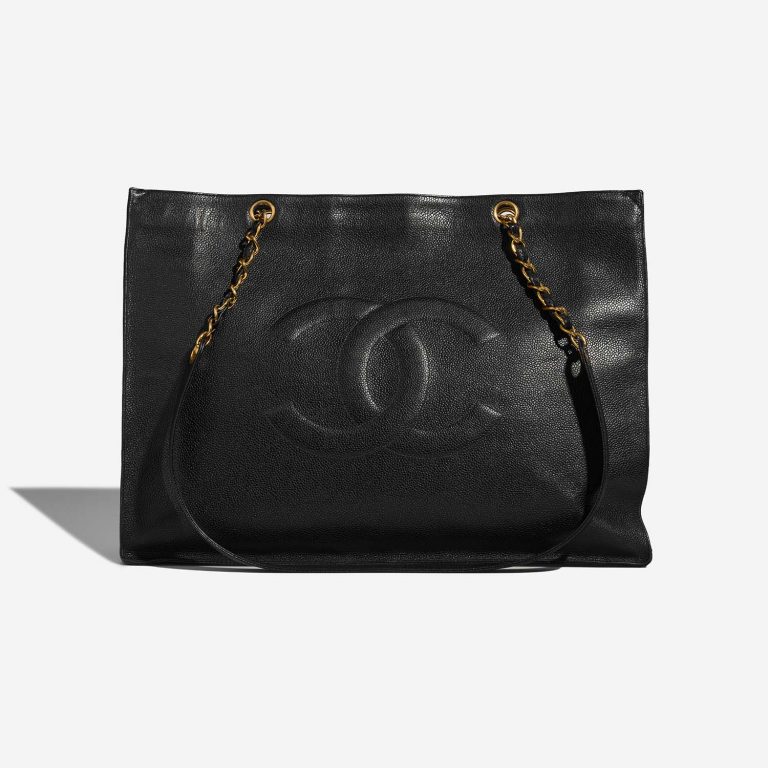 Chanel Shopper Large Black Front  | Sell your designer bag on Saclab.com