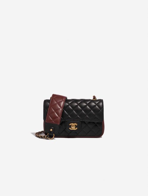 Chanel Timeless MiniRectangular Black-DarkBurgundy Front  | Sell your designer bag on Saclab.com