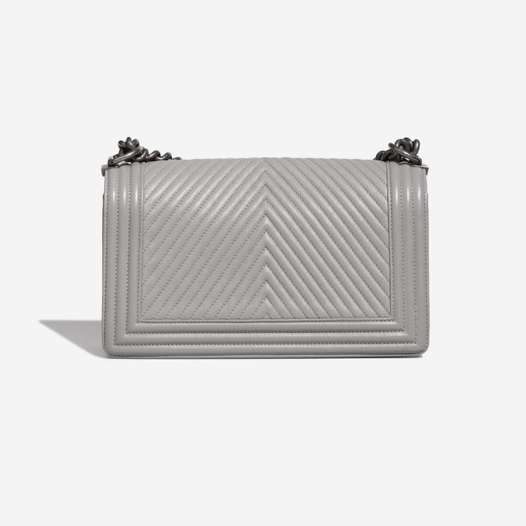 Chanel Boy OldMedium LightGray Back  | Sell your designer bag on Saclab.com