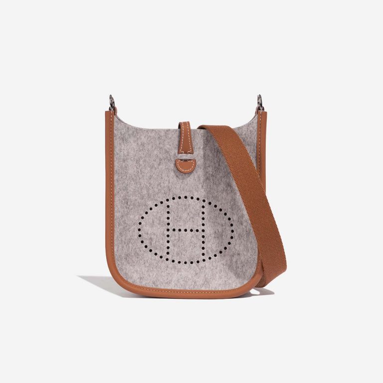 Hermès Evelyne 16 GrisClair-Gold Front  | Sell your designer bag on Saclab.com