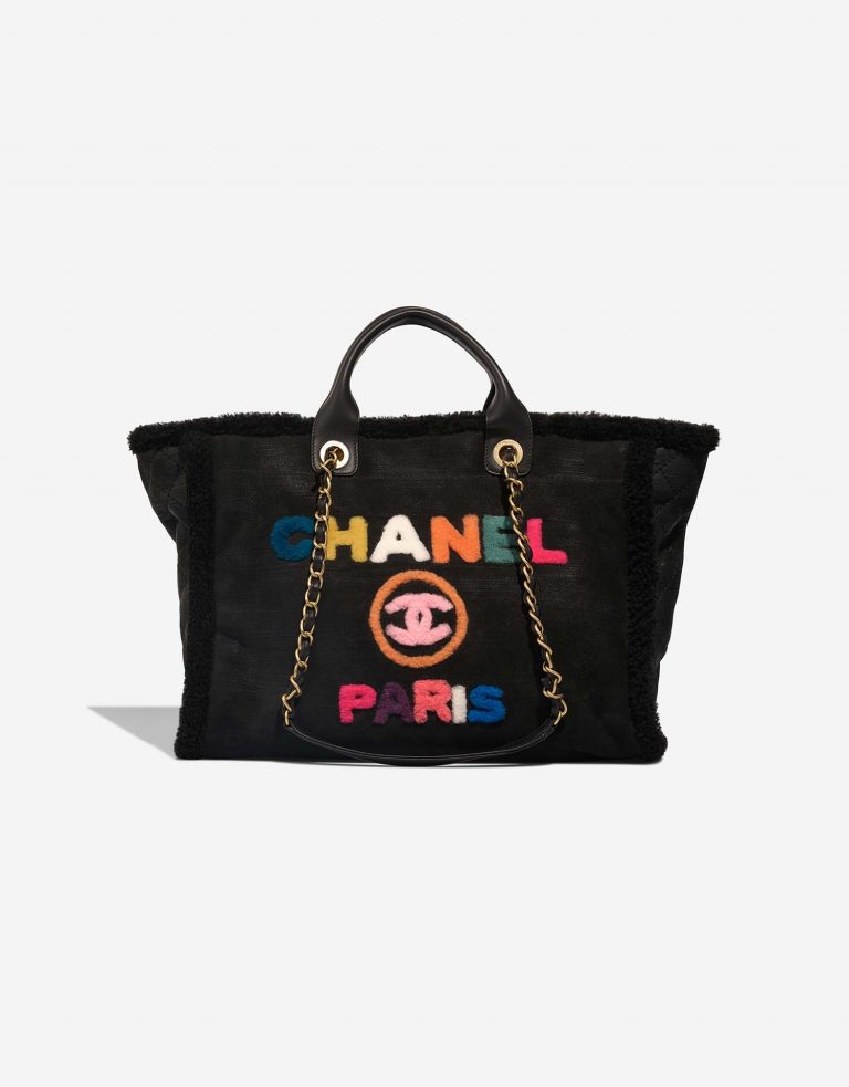 Chanel Deauville Large Black-Multicolour Front  | Sell your designer bag on Saclab.com