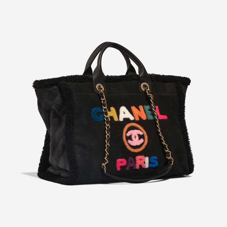 Chanel Deauville Large Black-Multicolour Side Front  | Sell your designer bag on Saclab.com