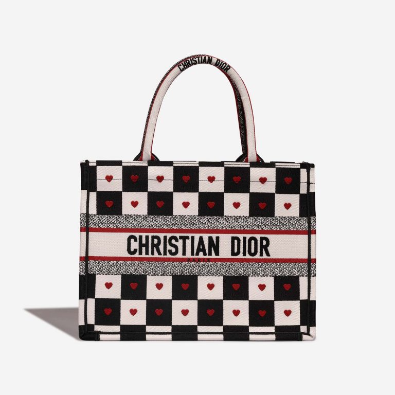 Dior BookTote Small Black-White-Red Front  | Sell your designer bag on Saclab.com