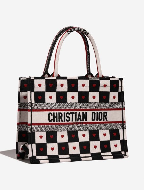 Dior BookTote Small Black-White-Red Side Front | Sell your designer bag on Saclab.com
