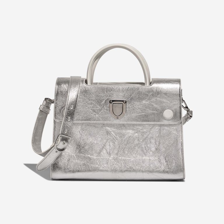 Dior Diorever Medium Silver-White Front  | Sell your designer bag on Saclab.com