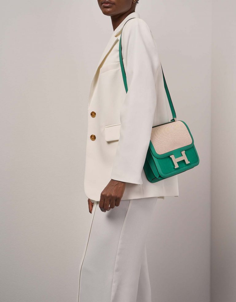 Hermès Constance 24 Swift / Toile Vert Jade Front | Sell your designer bag