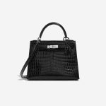 Hermès Kelly 28 Black Front  | Sell your designer bag on Saclab.com