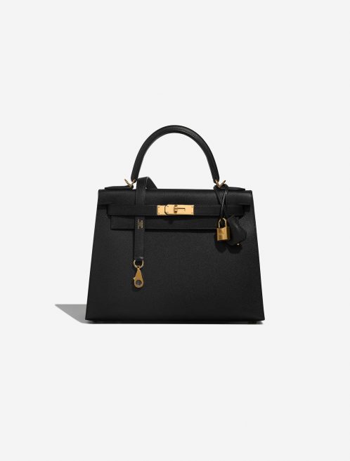 Hermès Kelly 28 Black Front  | Sell your designer bag on Saclab.com