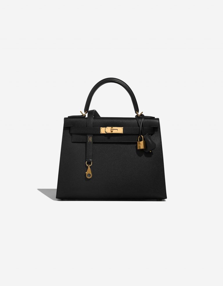 Hermès Kelly 28 Black Front  | Sell your designer bag on Saclab.com