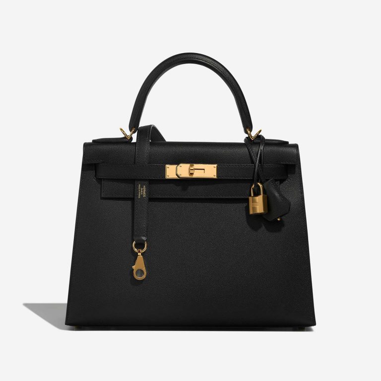 Hermès Kelly 28 Black Front  | Sell your designer bag on Saclab.com