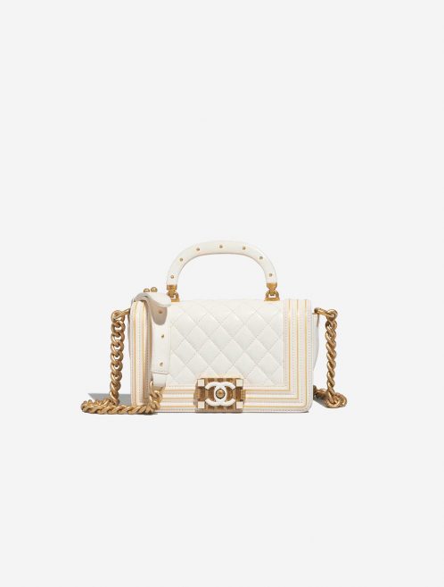 Chanel Boy Small White-Gold Front  | Sell your designer bag on Saclab.com