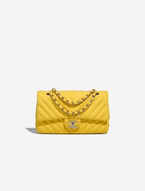 Chanel Timeless Medium Fabric Yellow Front | Sell your designer bag