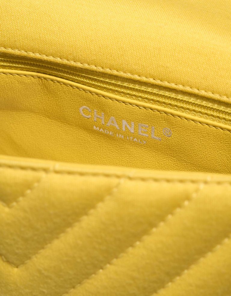 Chanel Timeless Medium Fabric Yellow Logo | Sell your designer bag