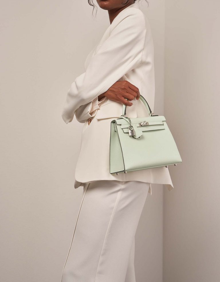 Hermès Kelly 25 VertFizz Front  | Sell your designer bag on Saclab.com