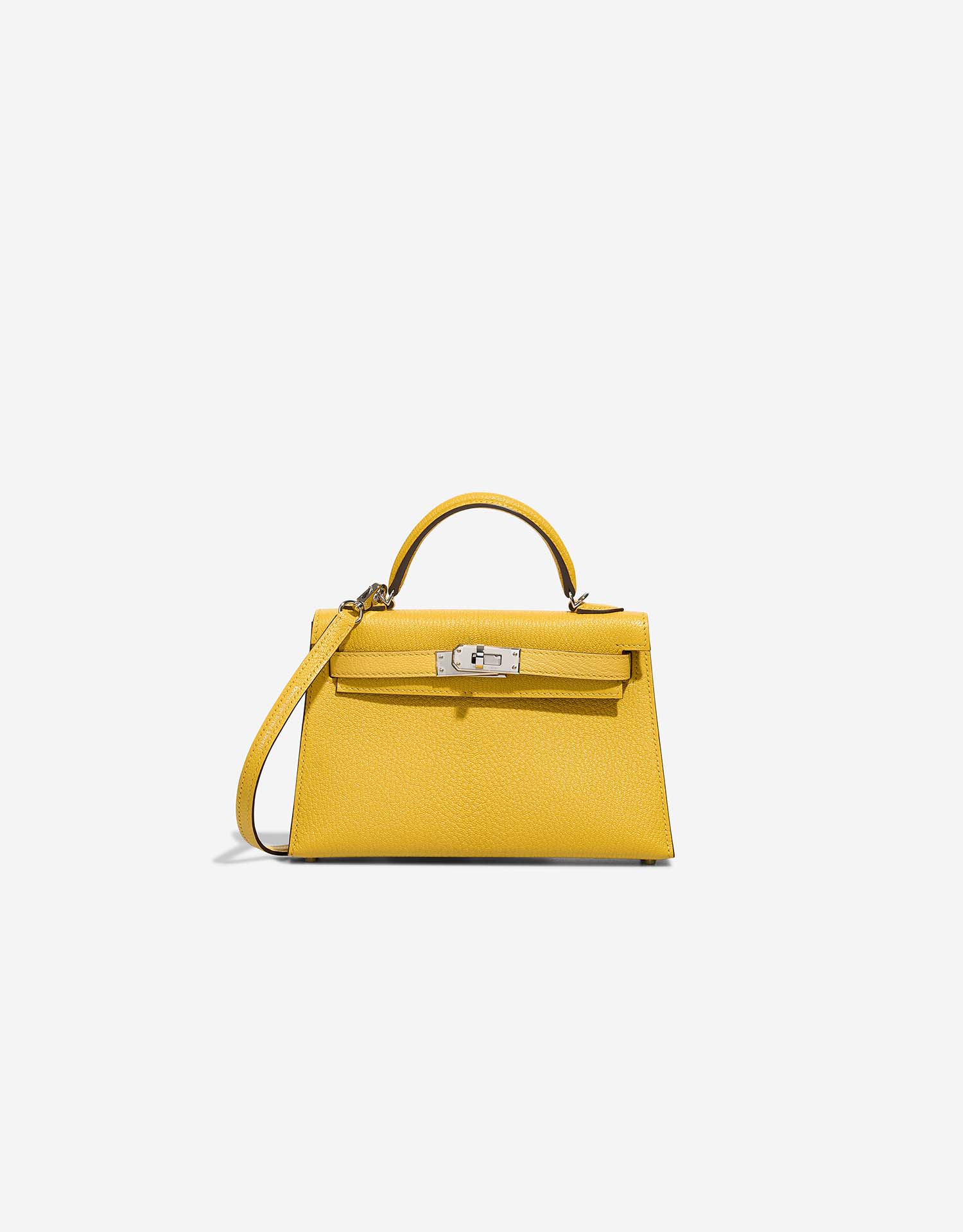 Hermès Kelly Verso Mini Chevre Jaune de Naples / Orange | SACLÀB