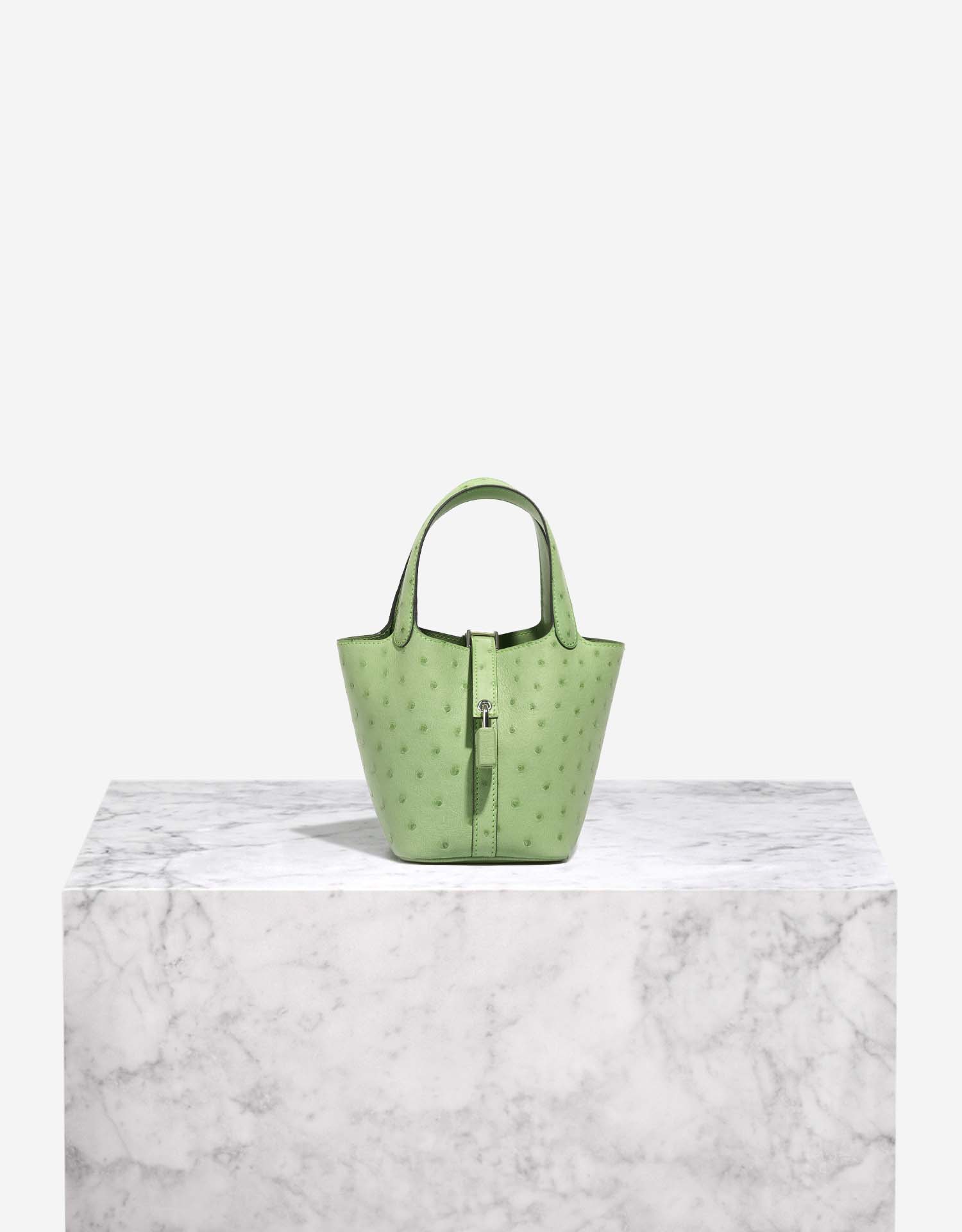 Hermès Picotin Micro Ostrich Vert Criquet | SACLÀB