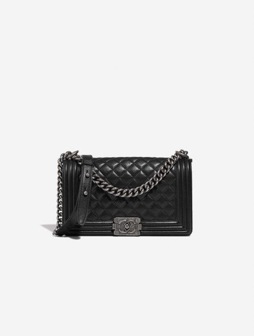 Chanel Boy OldMedium Black Front  | Sell your designer bag on Saclab.com