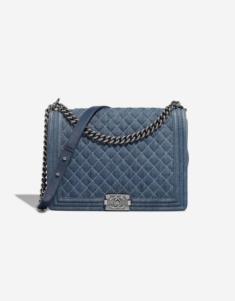 Chanel Boy Large Blue Front  | Sell your designer bag on Saclab.com