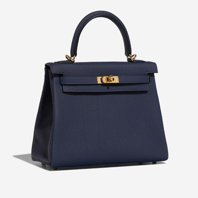Hermès Kelly 25 BlueSaphir Side Front  | Sell your designer bag on Saclab.com