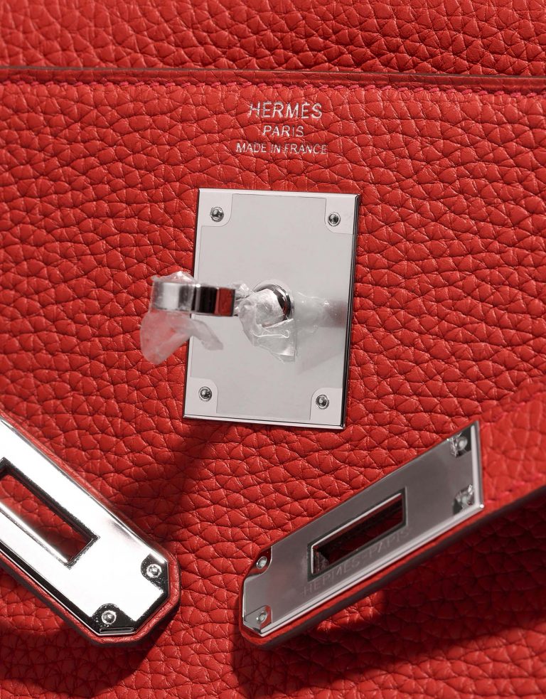 Hermès Kelly 28 RougeVermillon Logo  | Sell your designer bag on Saclab.com