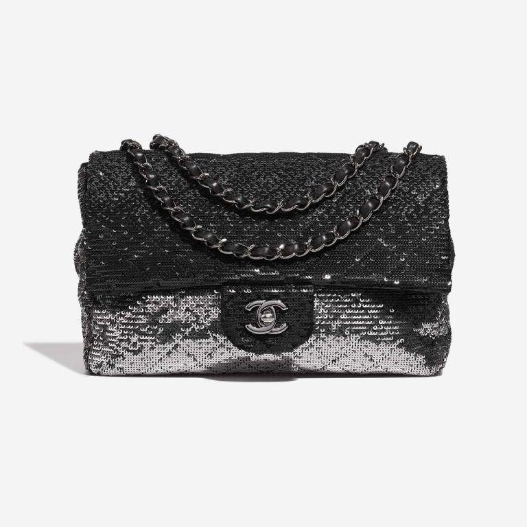 Chanel Timeless Medium Sequins Black / Silver Front | Sell your designer bag
