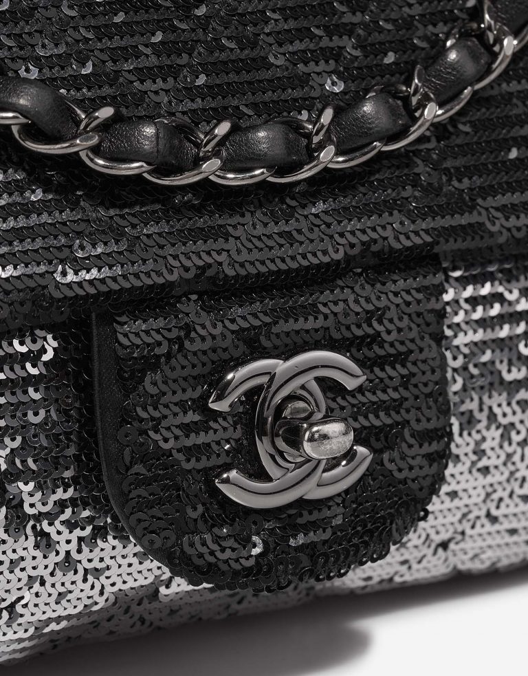 Chanel Timeless Medium Sequins Black / Silver Closing System | Sell your designer bag