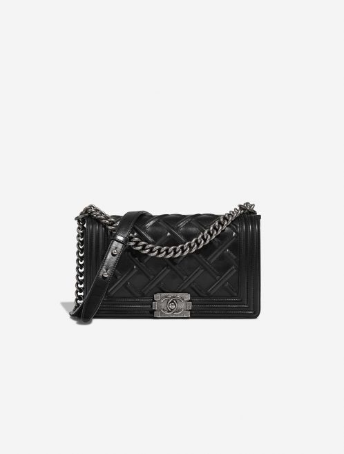 Chanel Boy OldMedium Black Front  | Sell your designer bag on Saclab.com