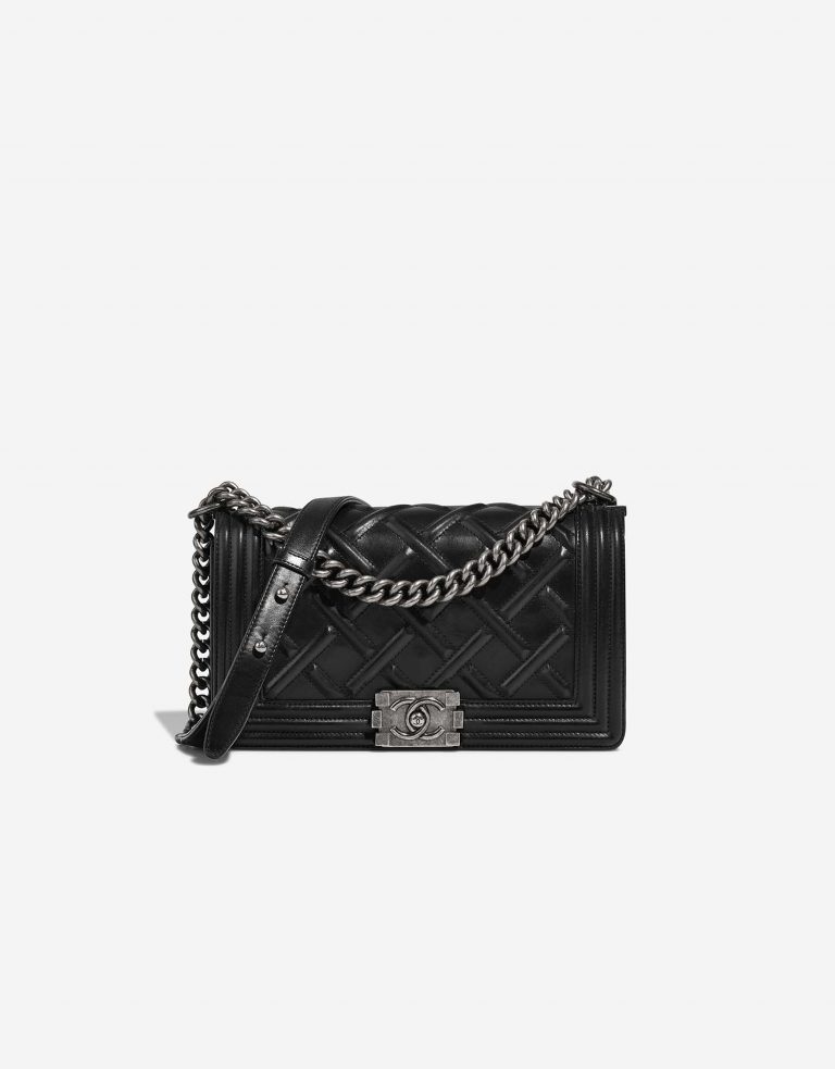 Chanel Boy OldMedium Black Front  | Sell your designer bag on Saclab.com