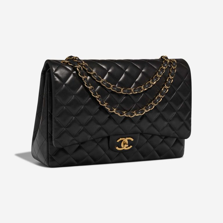 Chanel Timeless Maxi Black Side Front  | Sell your designer bag on Saclab.com