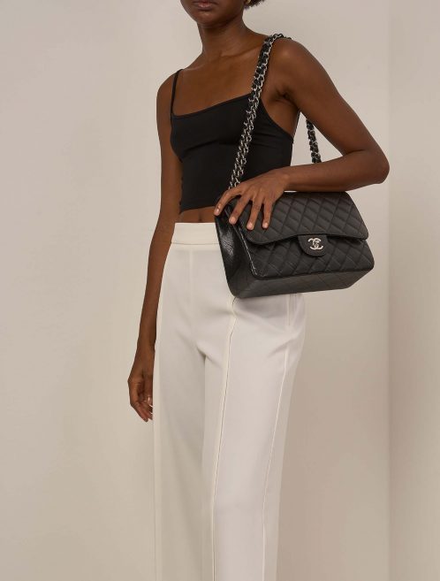 Chanel Timeless Jumbo Black on Model | Sell your designer bag on Saclab.com