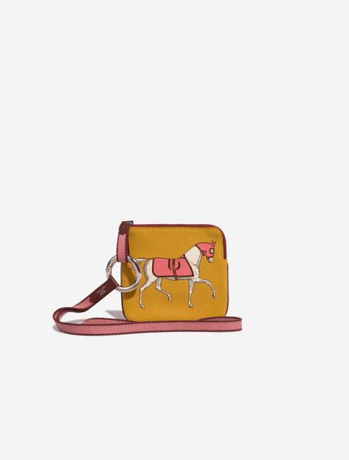 Pre-owned Hermès bag Trousse Carré Pocket Swift Curry / Rouge Sellier / Rose Azalée Gold, Multicolour, Yellow | Sell your designer bag on Saclab.com