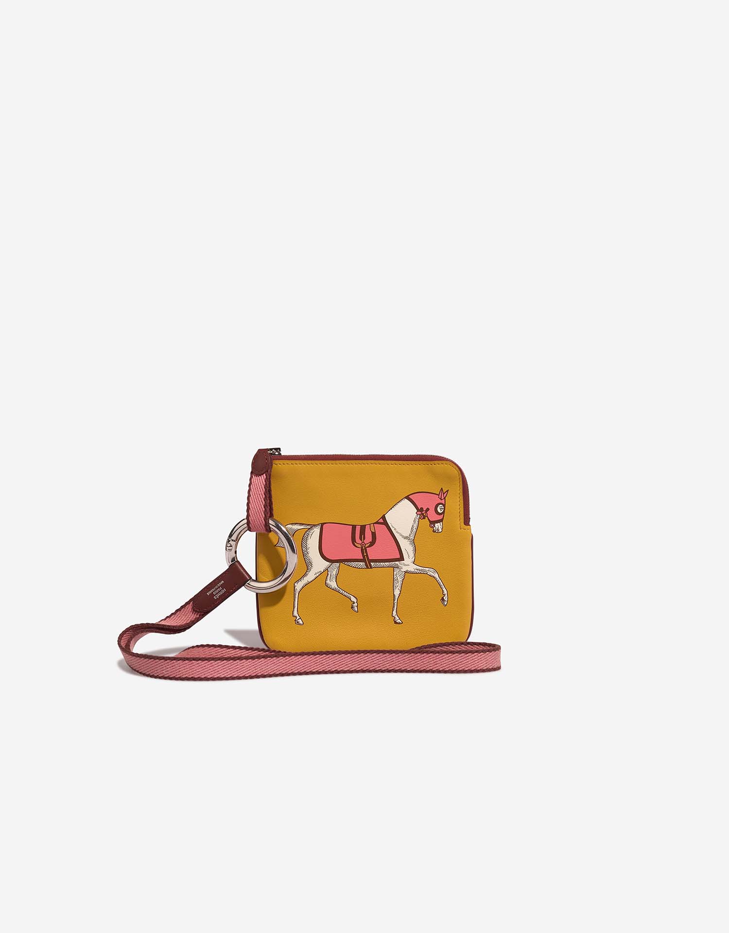 Hermès Trousse Carré Pocket Swift Curry / Rouge Sellier / Rose