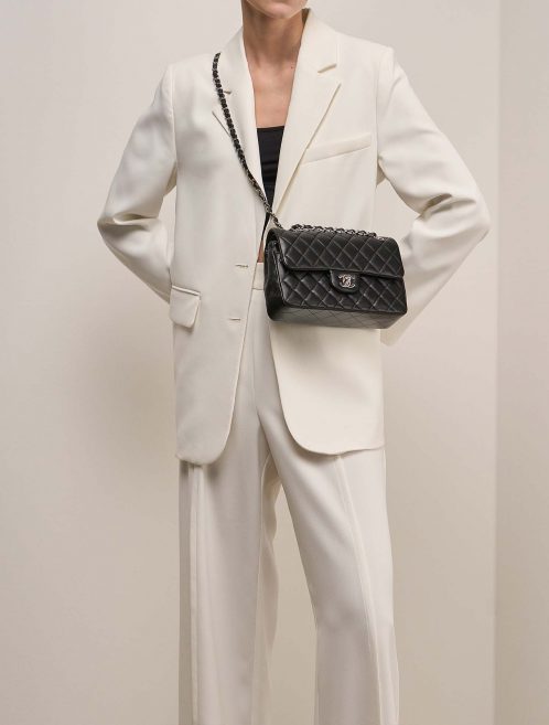 Chanel Timeless Small Black on Model | Sell your designer bag on Saclab.com