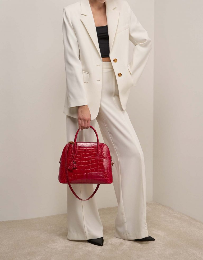 Pre-owned Hermès bag Bolide 31 Alligator Braise Red | Sell your designer bag on Saclab.com