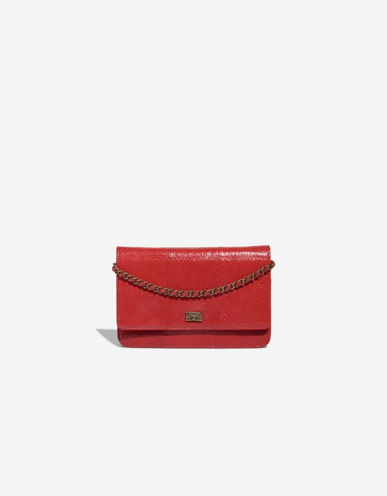 Pre-owned Chanel bag Wallet On Chain Python Red Red | Sell your designer bag on Saclab.com