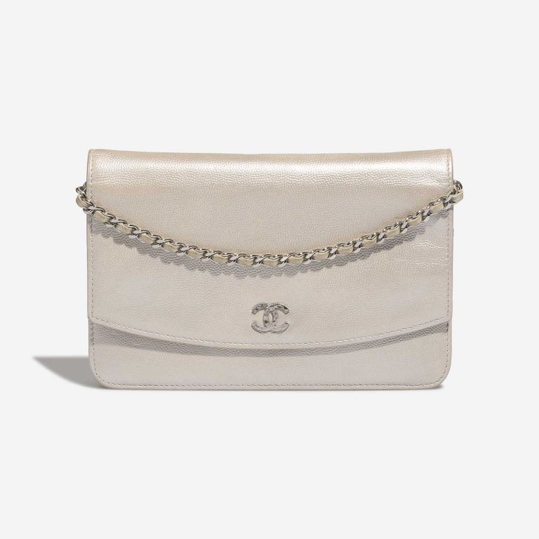 Chanel Timeless Wallet On Chain Caviar Shiny Champagne Front | Sell your designer bag
