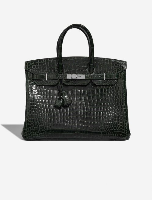 Pre-owned Hermès bag Birkin 35 Porosus Crocodile Vert Foncé Green, Grey | Sell your designer bag on Saclab.com