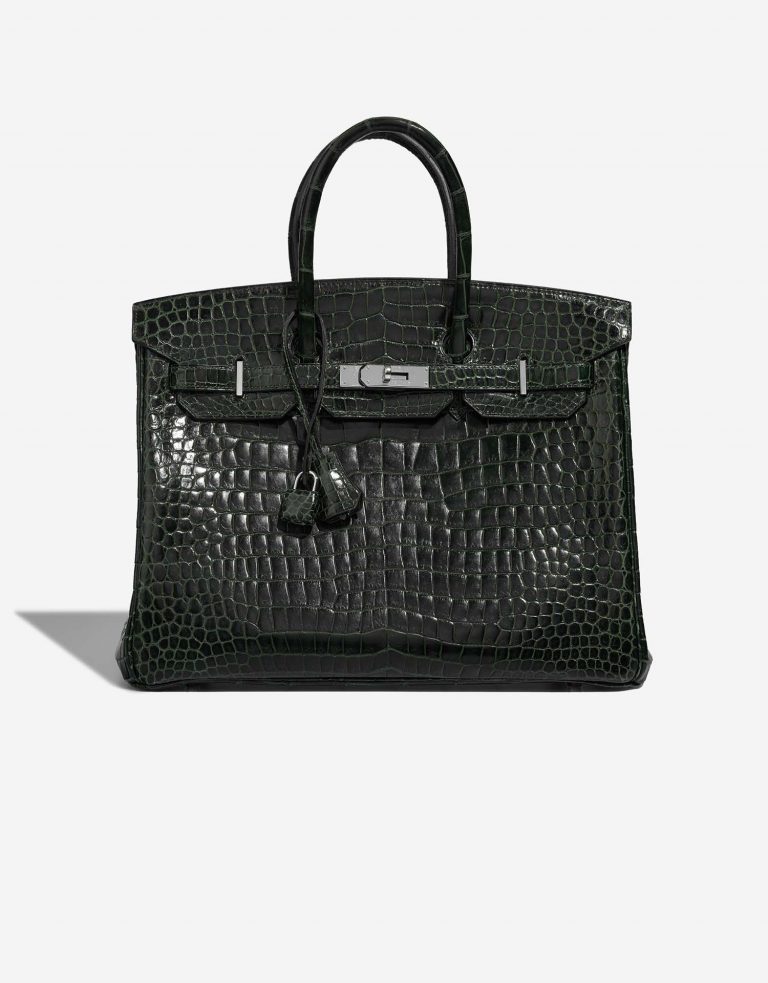 Pre-owned Hermès bag Birkin 35 Porosus Crocodile Vert Foncé Green | Sell your designer bag on Saclab.com