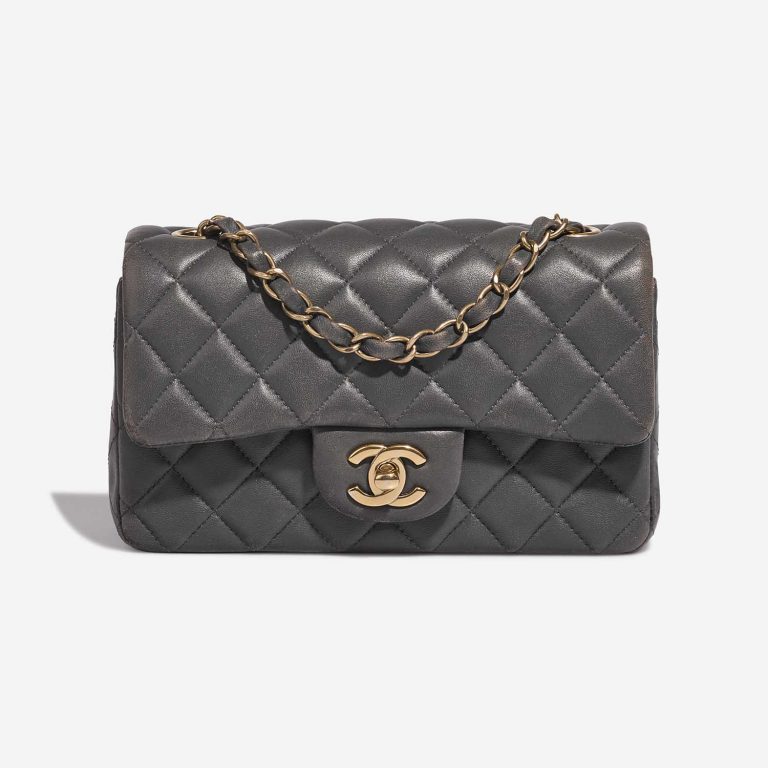 Chanel Timeless Mini Rectangular Lamb Anthracite Front | Sell your designer bag