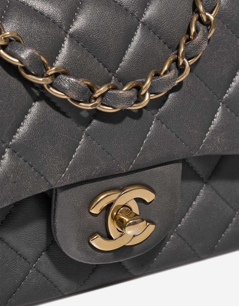 Chanel Timeless Mini Rectangular Lamb Anthracite Closing System | Sell your designer bag