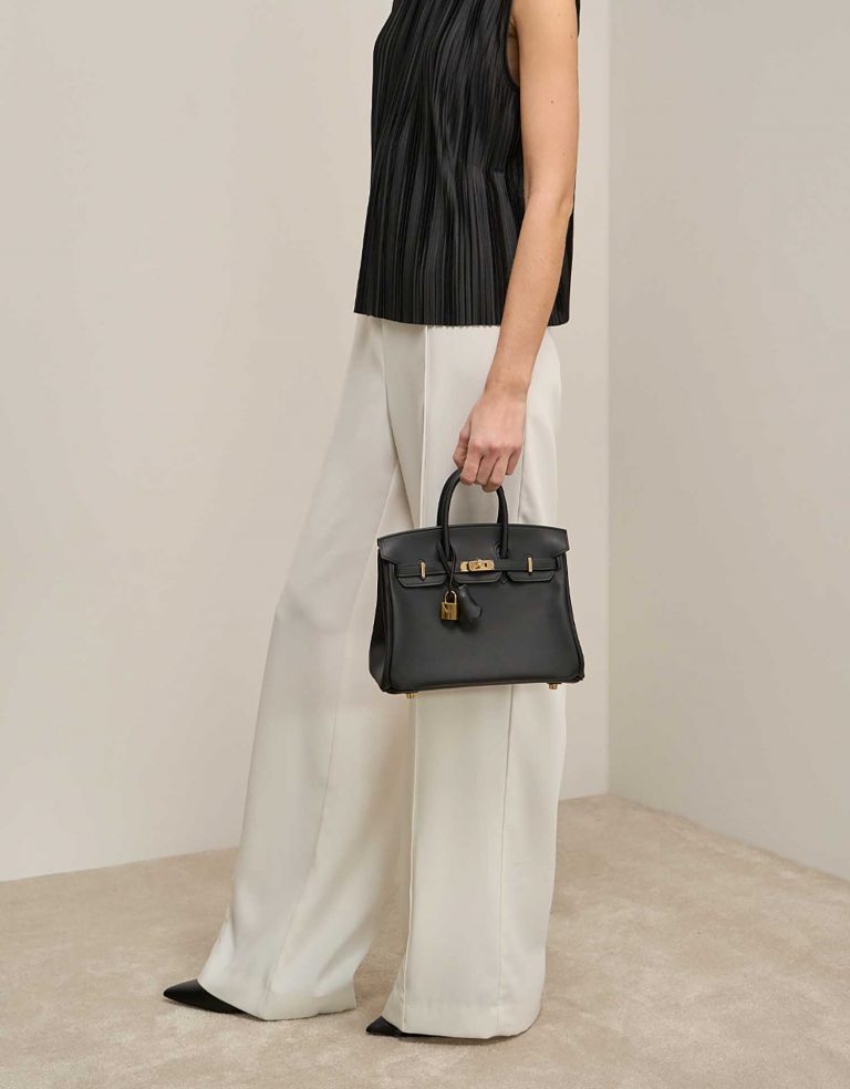 Hermès Birkin HSS 25 Swift Black / Bleu de France Front | Sell your designer bag