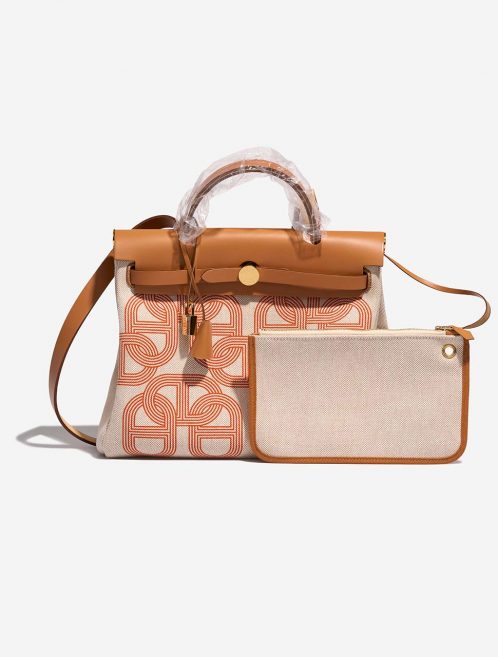Hermès Herbag 31 OrangeMecano-EcruBeige-Naturel Front  | Sell your designer bag on Saclab.com
