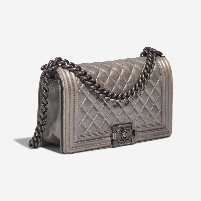 Chanel Boy NewMedium Silver Side Front  | Sell your designer bag on Saclab.com