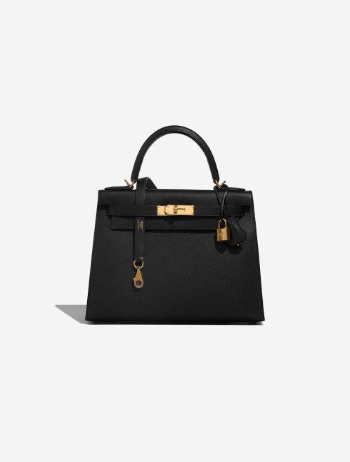 Hermès Kelly 28 Black Front  | Sell your designer bag on Saclab.com