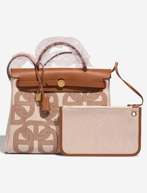 Hermès Herbag 31 Fauve-Ecru-Beige Front  S | Sell your designer bag on Saclab.com