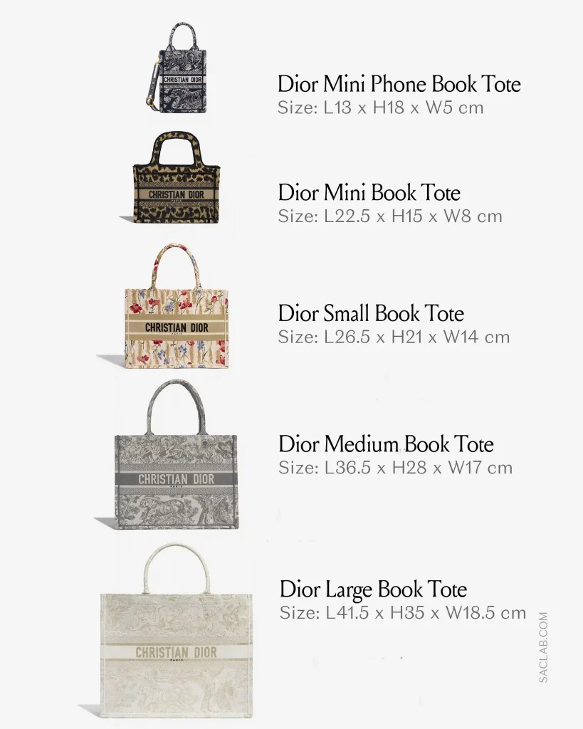 Dior Book Tote Size Guide