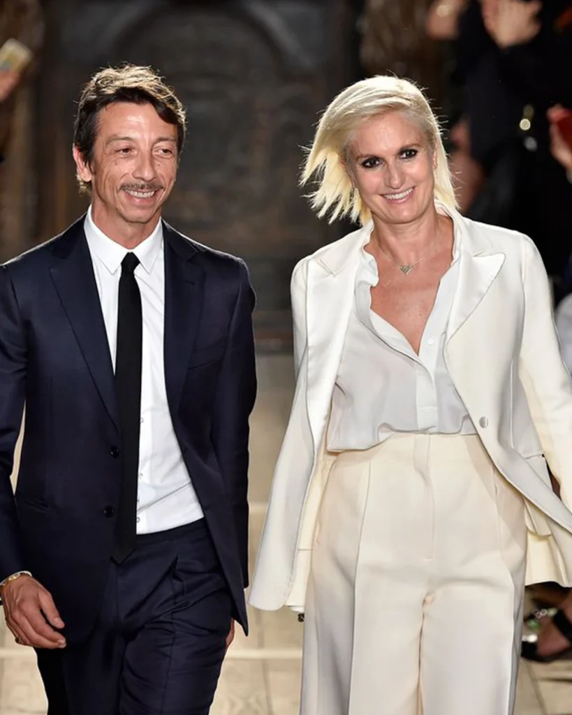 Maria Grazia Chiuri and former Creative Director partner Pierpaolo Piccioli. Image: Harper's Bazaar